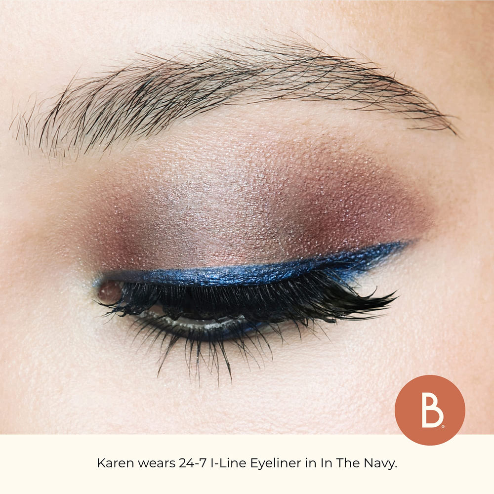 Beauty For Real I-Line 24-7 Eyeliner Navy winged look in seconds.