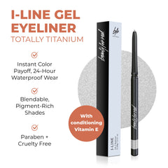 Beauty For Real I-Line 24-7 on lid demonstrates easy twist-up application for precise lines.