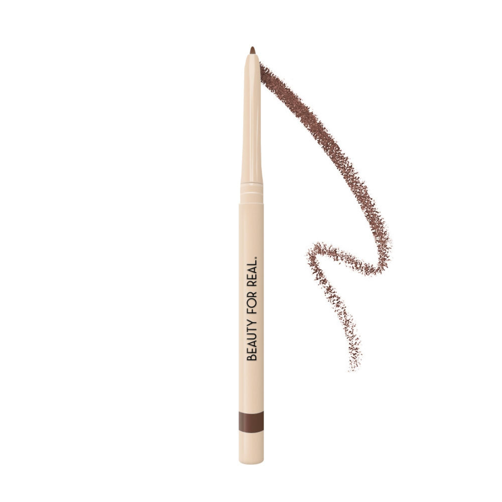 Beauty For Real I-Line Whiskey swatch reveals brown copper shimmer for a bold eye.