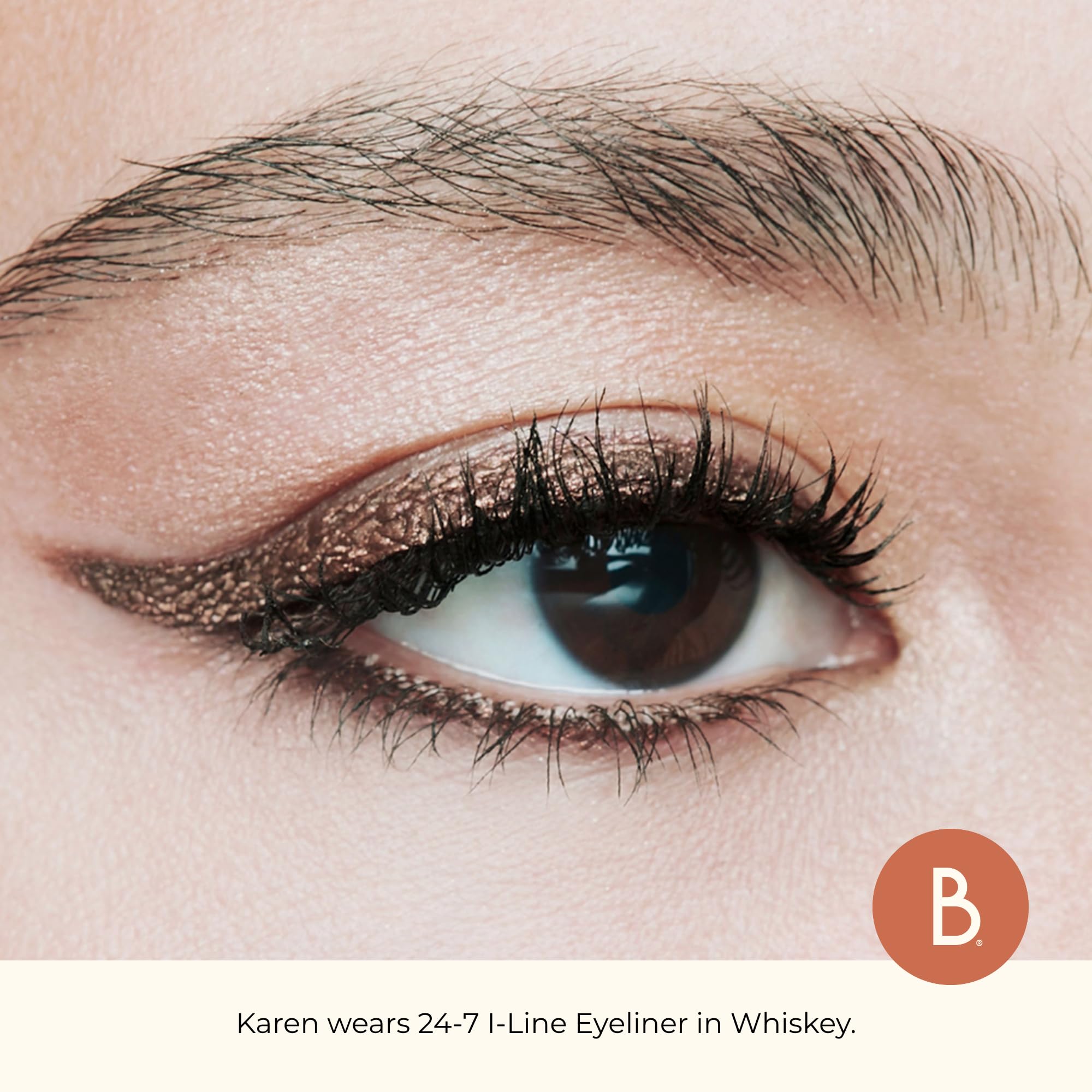 Beauty For Real I-Line Whiskey waterproof formula withstands workouts and swims.