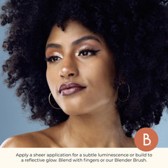 Beauty For Real Level Up Twilight full look on eye shows opaque color and soft sparkle.