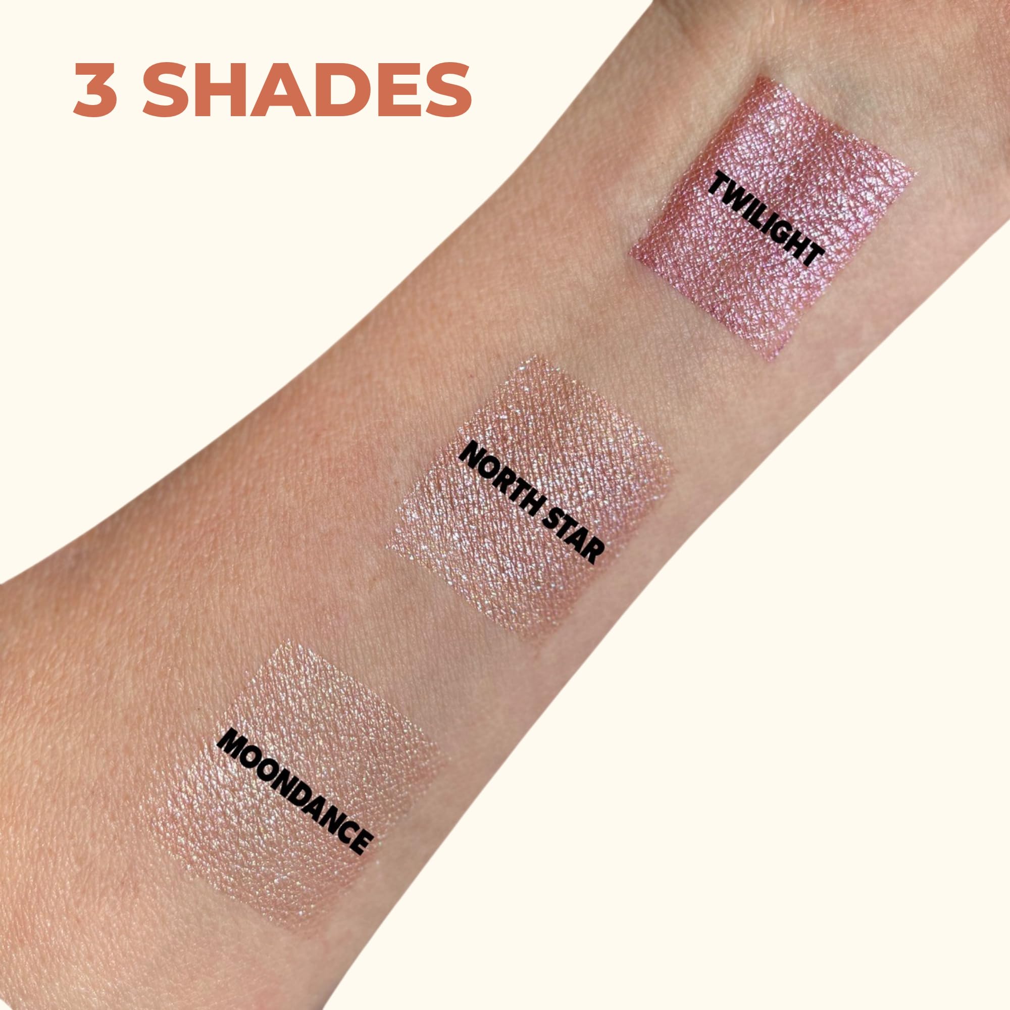 Beauty For Real Level Up Twilight swatch closeup highlights waterproof, long-wear pigment.