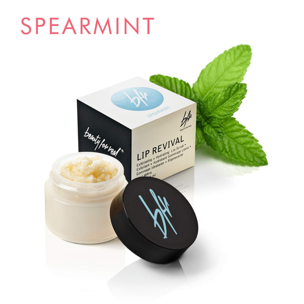 Beauty For Real Lip Revival packaging box highlights vegan, cruelty-free standard.