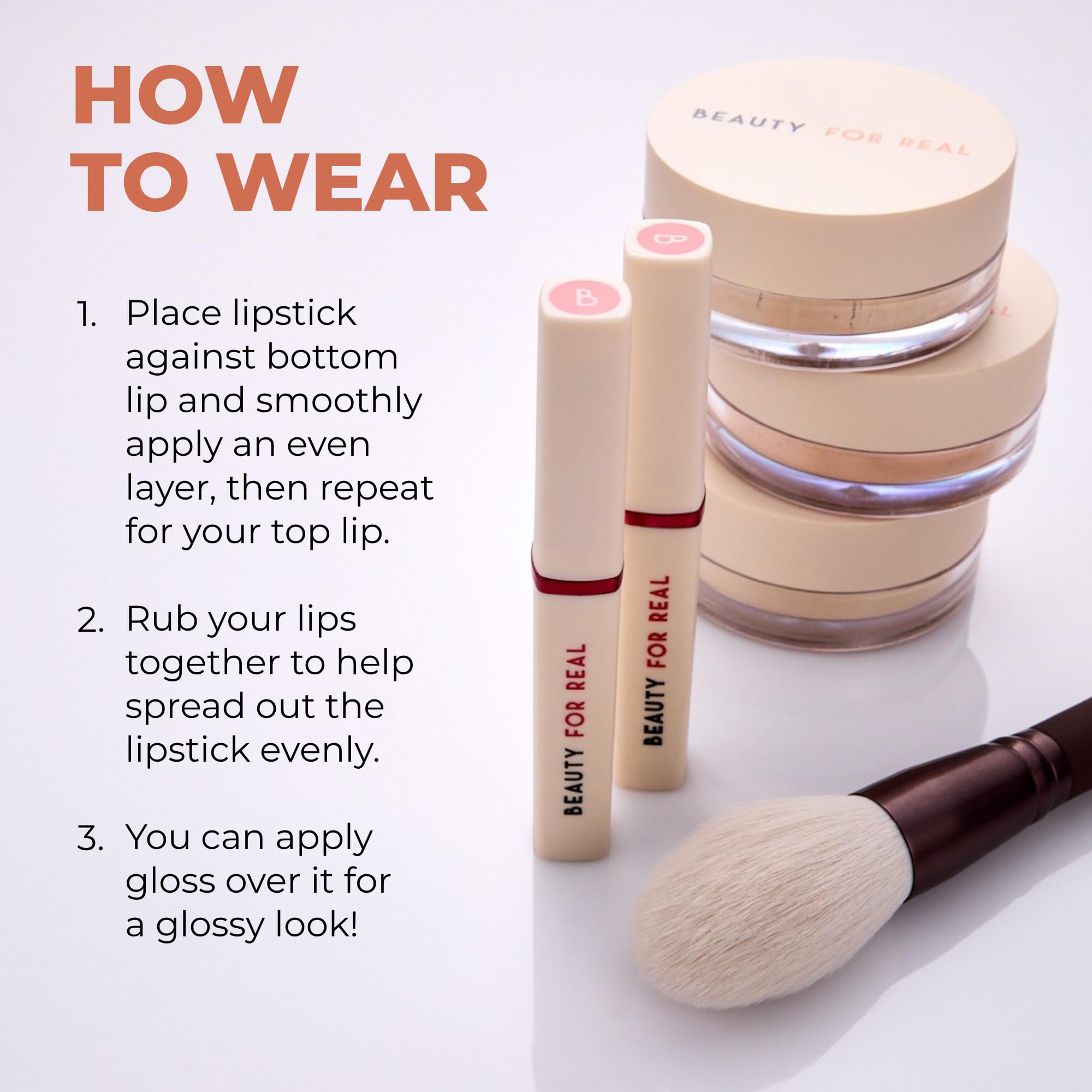 Beauty For Real Lip Revival with gloss layer adds shine and depth