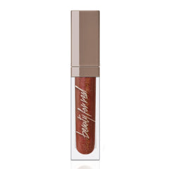 Beauty For Real Rebel Rebel lip gloss in deep maroon metallic adds radiant color.