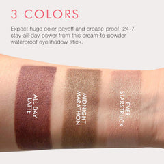 Beauty For Real Shadow Stx Midnight Marathon waterproof test on skin.