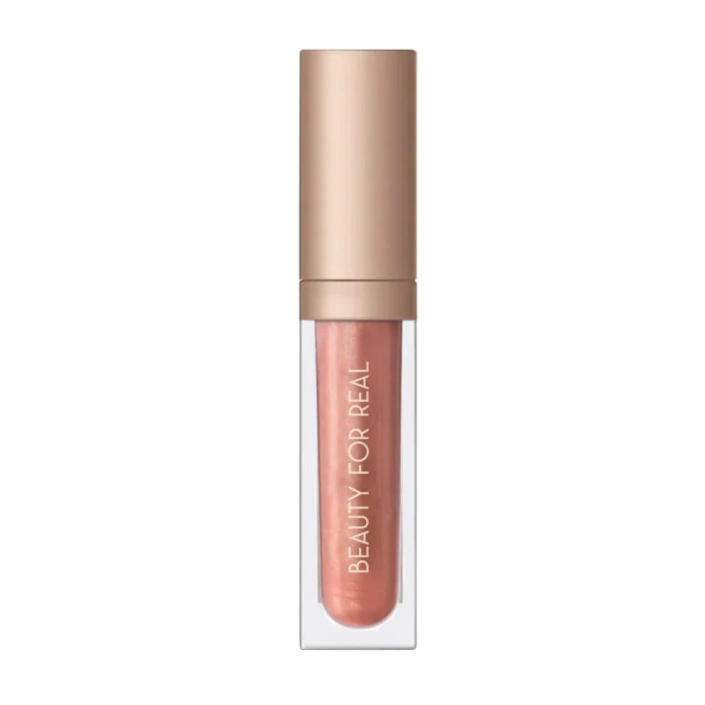 beauty for real turned on bottle with high shine gloss for radiant, non-sticky finish
