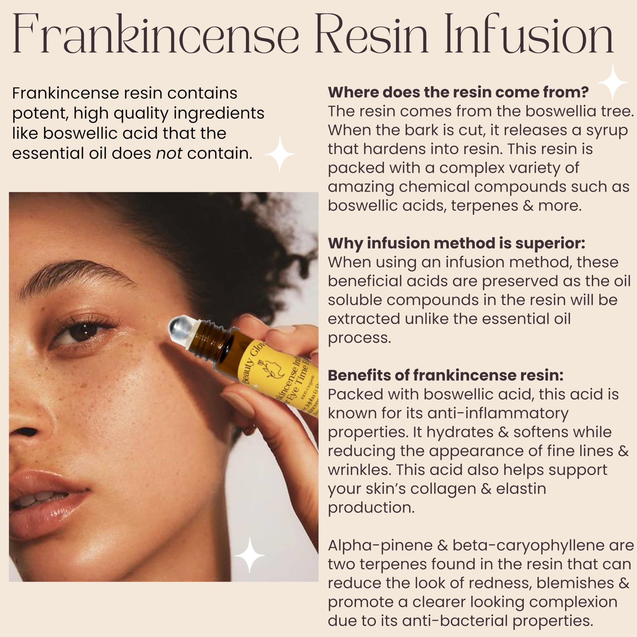 Beauty Glow Age Eraser amber glass bottle preserves organic ingredients.