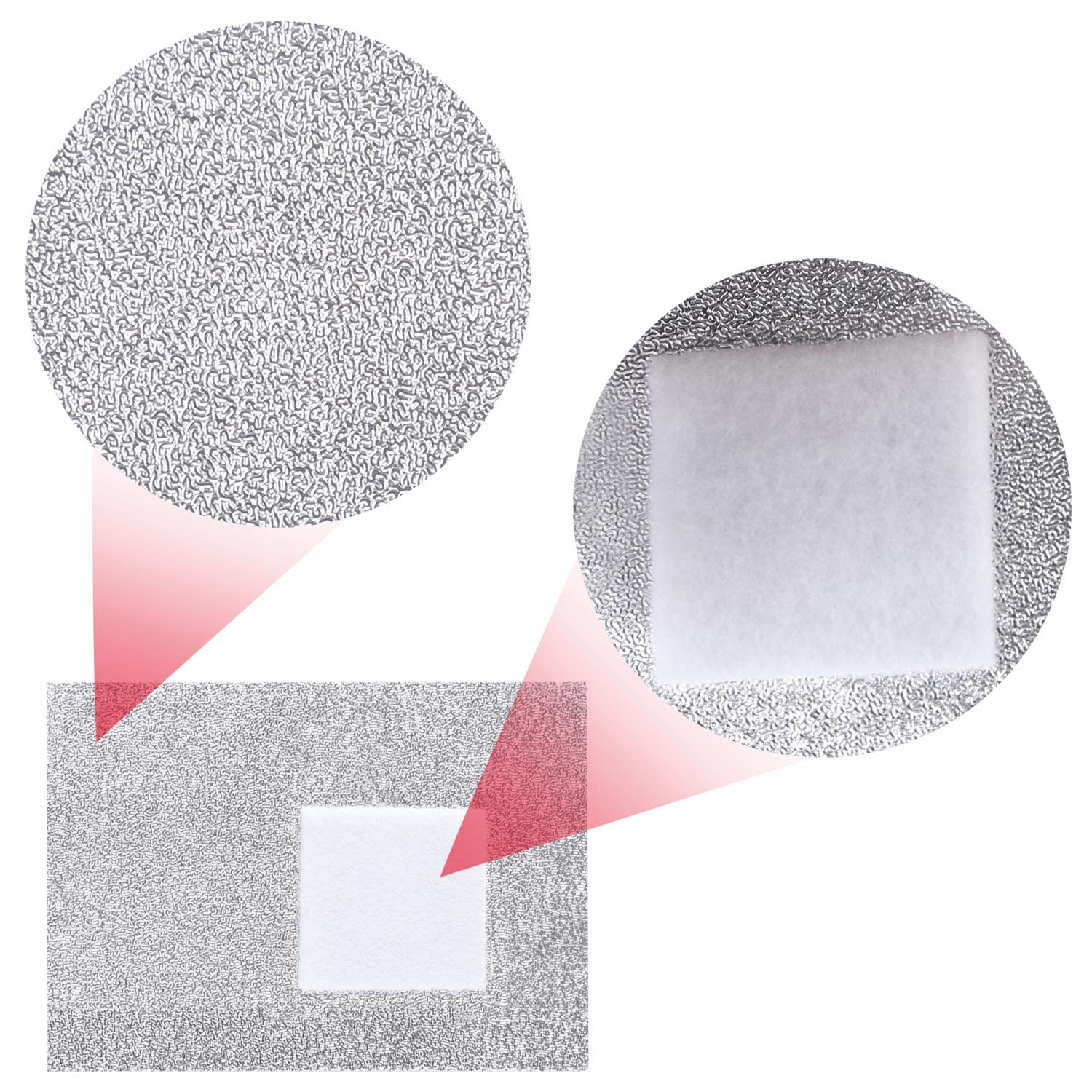 Beauty Max foil wraps dimensions shown for secure wrapping around nails.