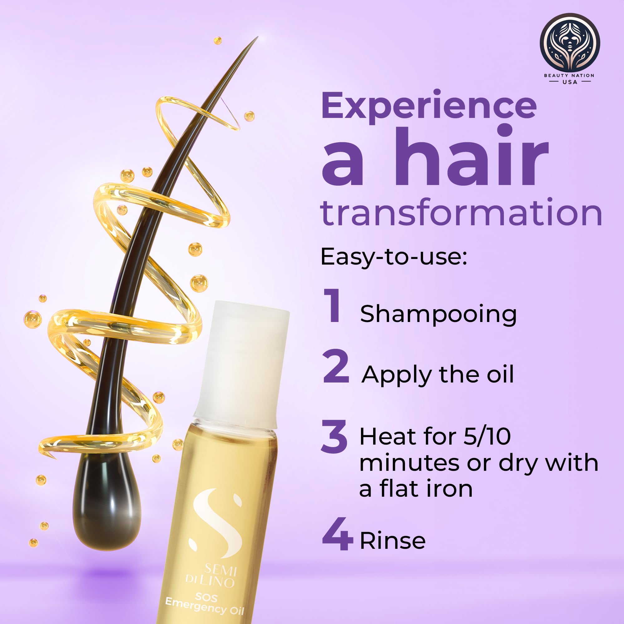 Beauty Nation USA Alfaparf SOS Reconstruction oil application on damaged hair