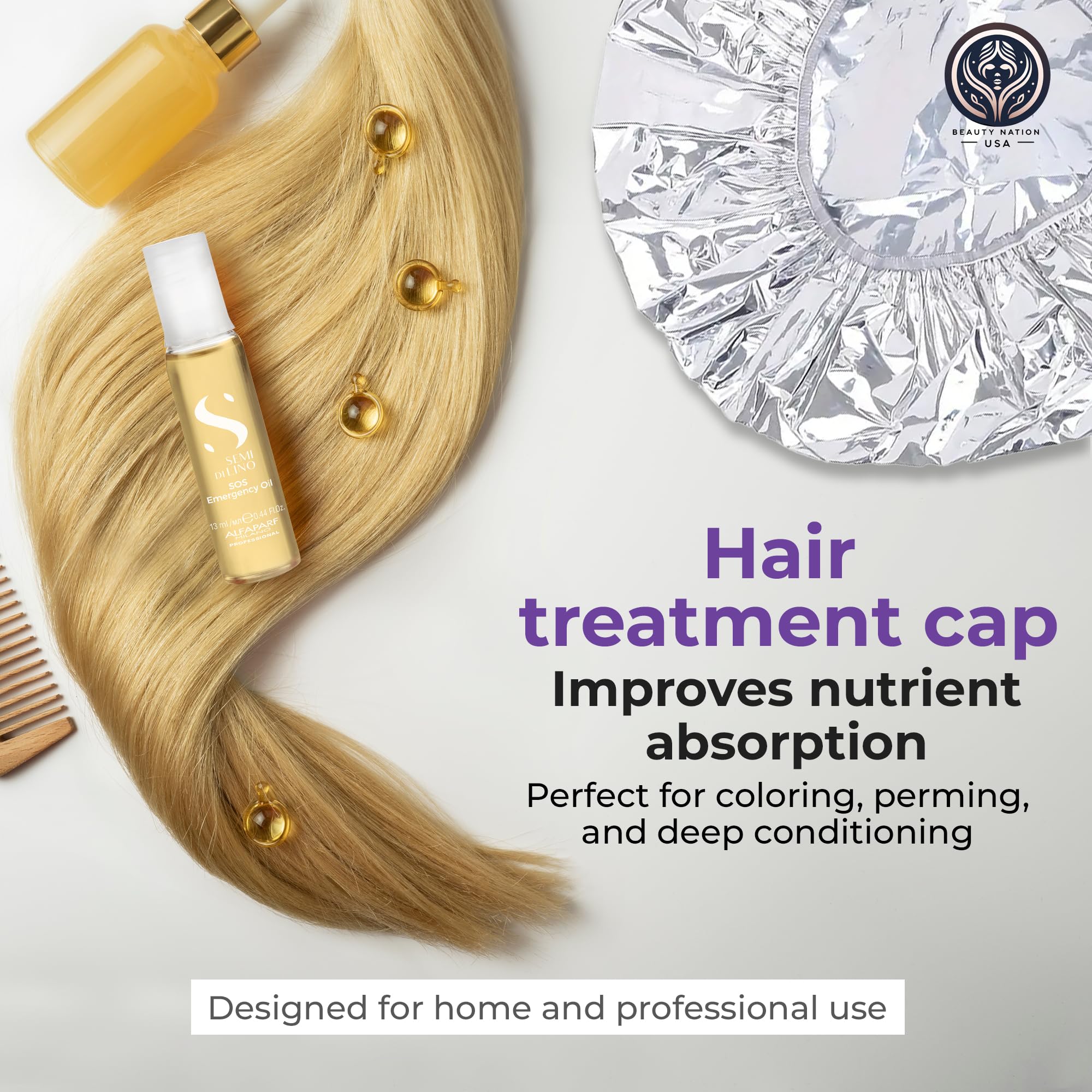 Beauty Nation USA Alfaparf SOS Reconstruction oil on hair texture for smoother shine