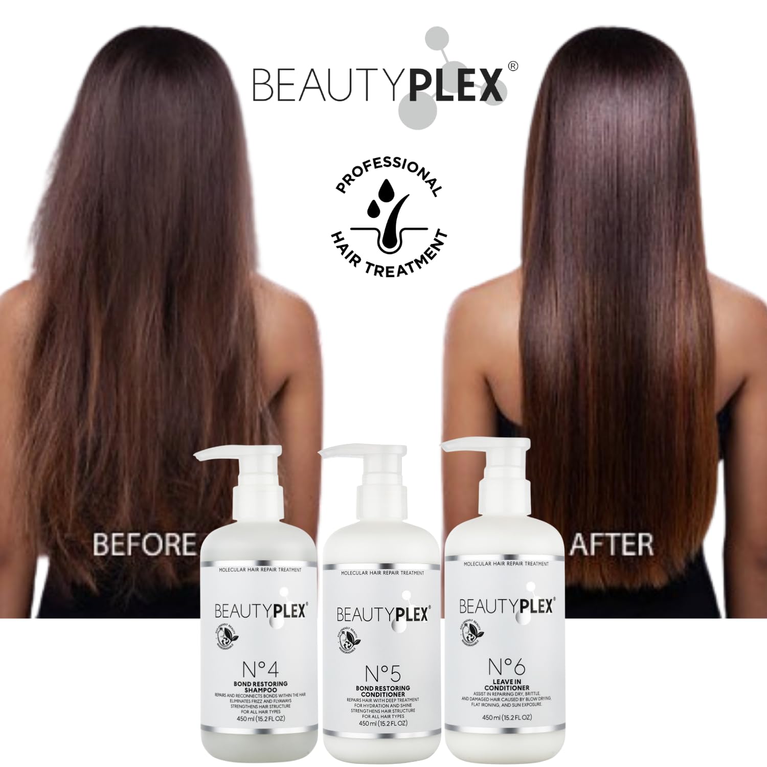 Beauty Plex No. 4 close-up on shiny, smooth hair after use