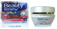 Beauty Renew 60+ Day & Night Cream with pink tourmaline for luminous firmness.