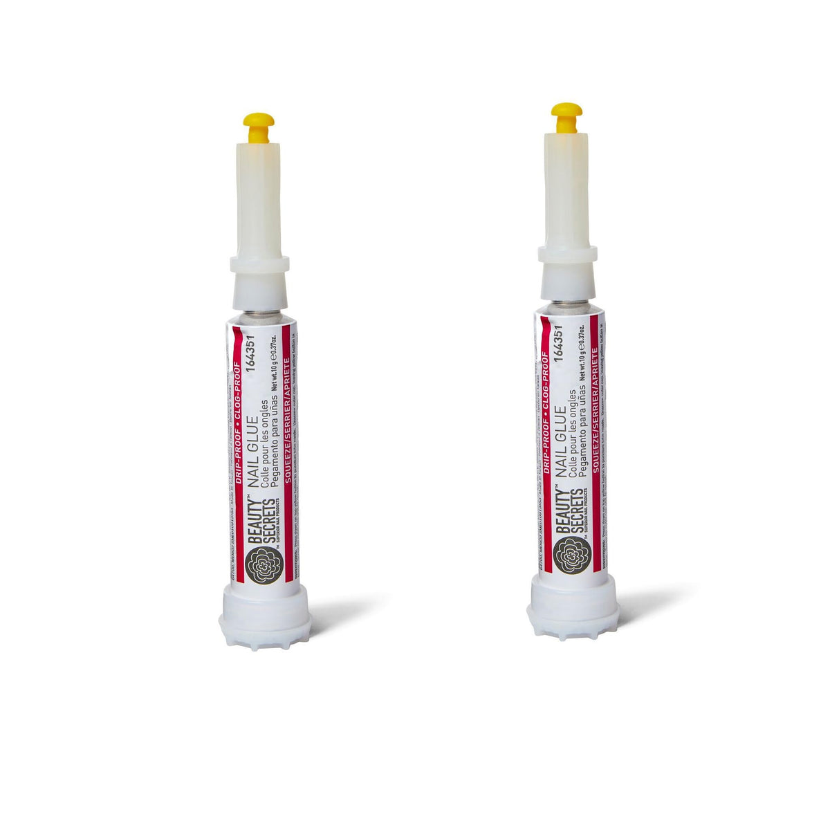 Beauty Secrets Drip & Clog Proof Nail Glue 2-pack secures press-on nails
