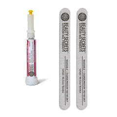 Beauty Secrets drip- and clog-proof nail glue bundle with clear applicator.