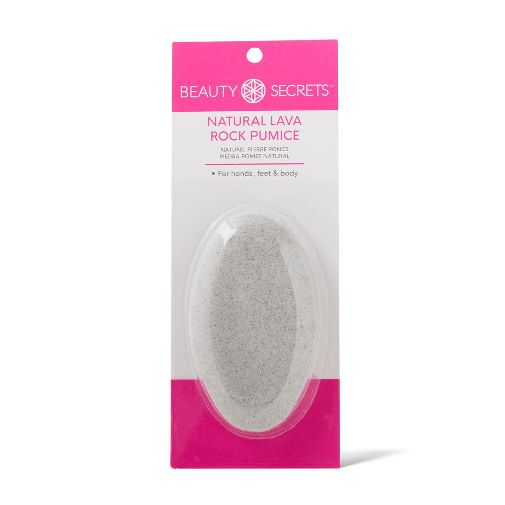 Beauty Secrets natural lava rock pumice for gentle cuticle and callus exfoliation.