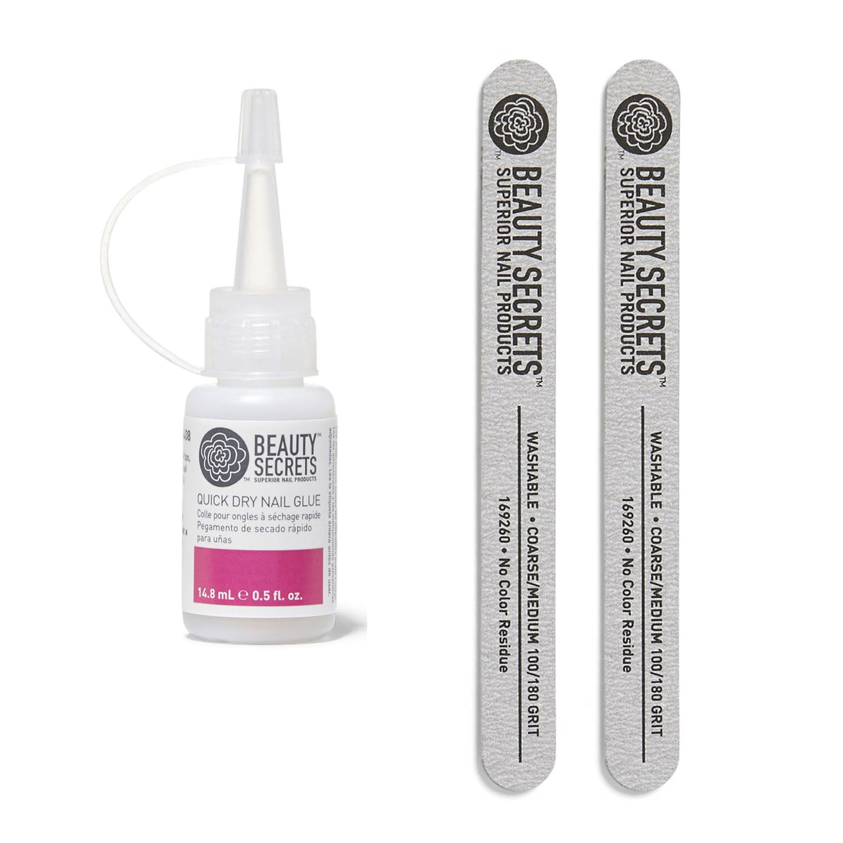 Beauty Secrets Quick Dry Nail Glue bottle for wraps and tips