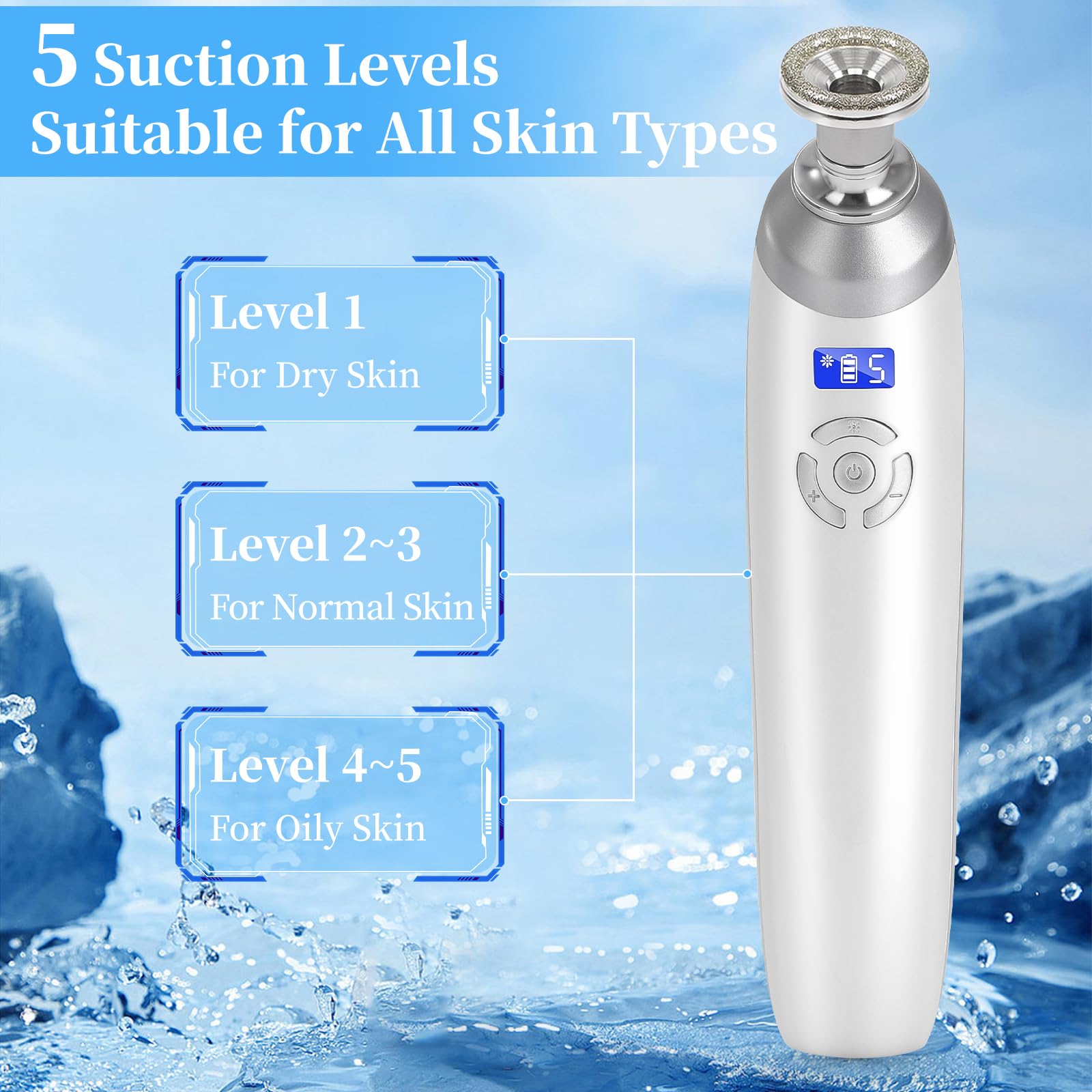 Beauty Star vacuum with five levels offers customizable suction depth.