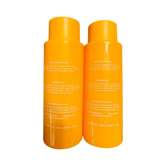 Beauty Vault Premium Toner bottle pour for smooth, even application
