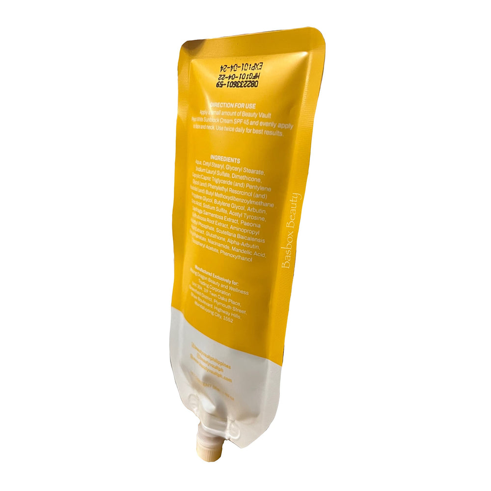Beauty Vault tinted sunblock cream in a compact shows easy blending for quick routines
