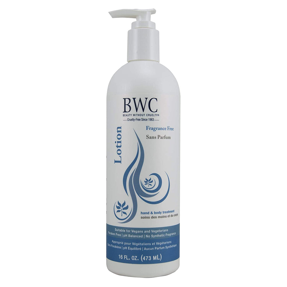 Beauty Without Cruelty Botanical Lotion fragrance-free 16 oz bottle for everyday hydration.
