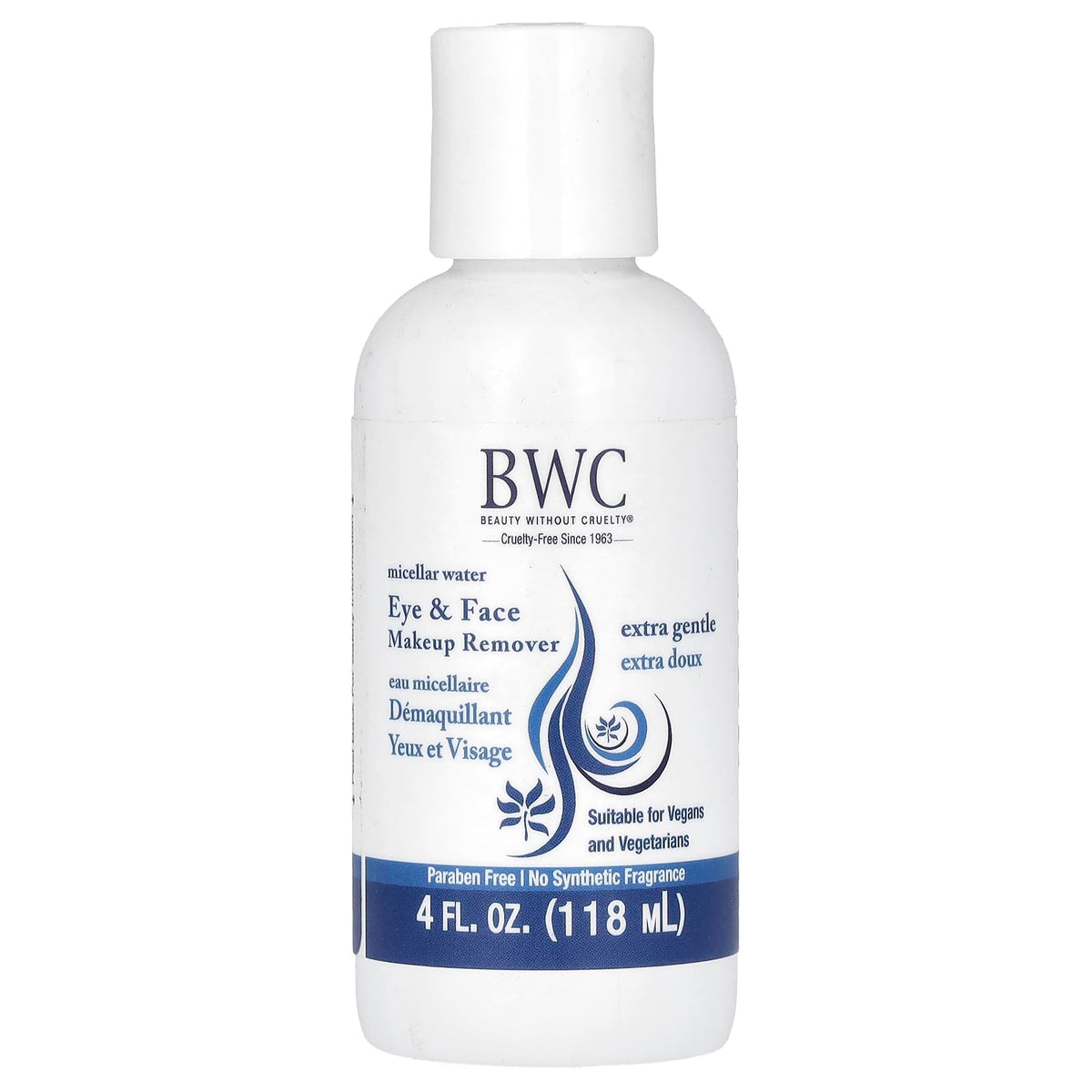 Beauty Without Cruelty eye make-up remover bottle with gentle formula for delicate eyes