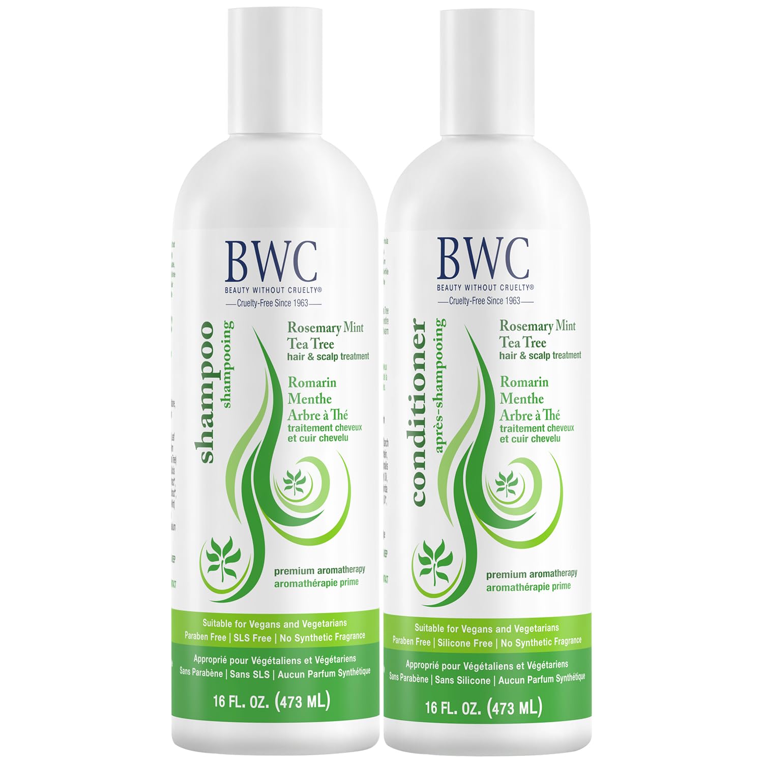 Beauty Without Cruelty shampoo bottle for a refreshing scalp cleanse.