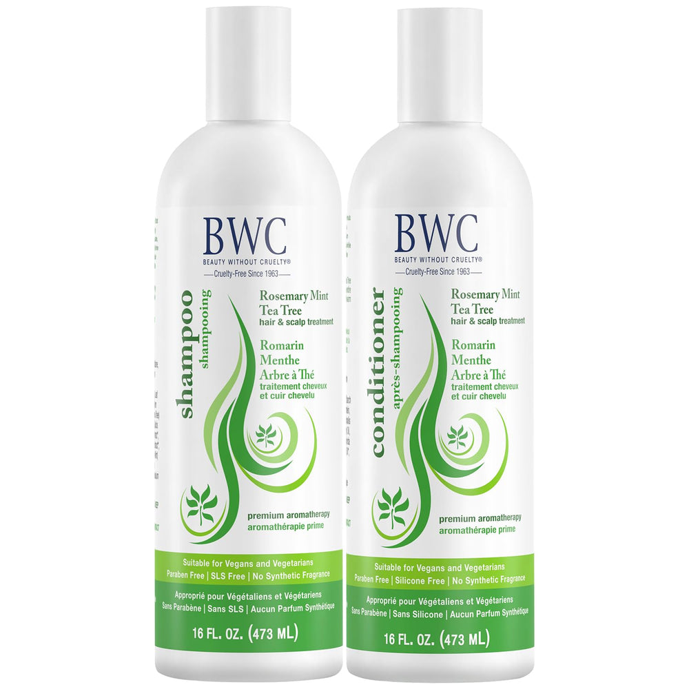 Beauty Without Cruelty shampoo bottle for a refreshing scalp cleanse.