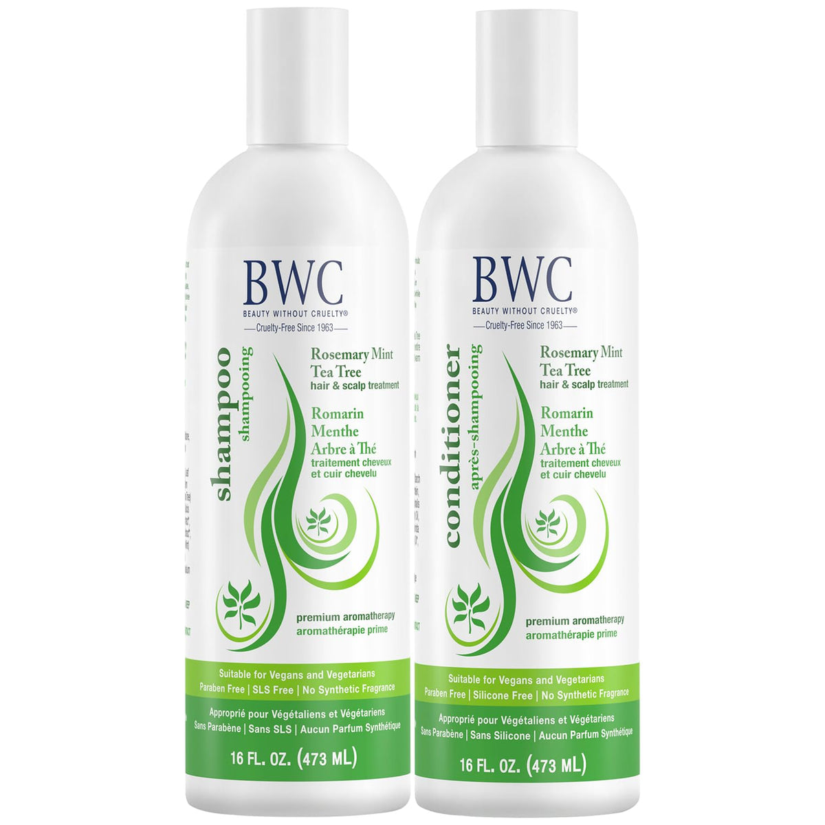 Beauty Without Cruelty shampoo bottle for a refreshing scalp cleanse.