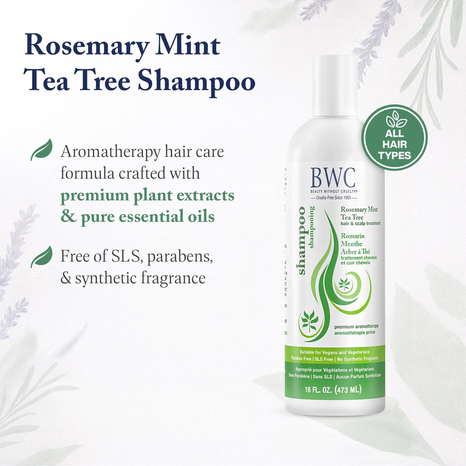 Beauty Without Cruelty rosemary mint tea tree shampoo rosemary leaves