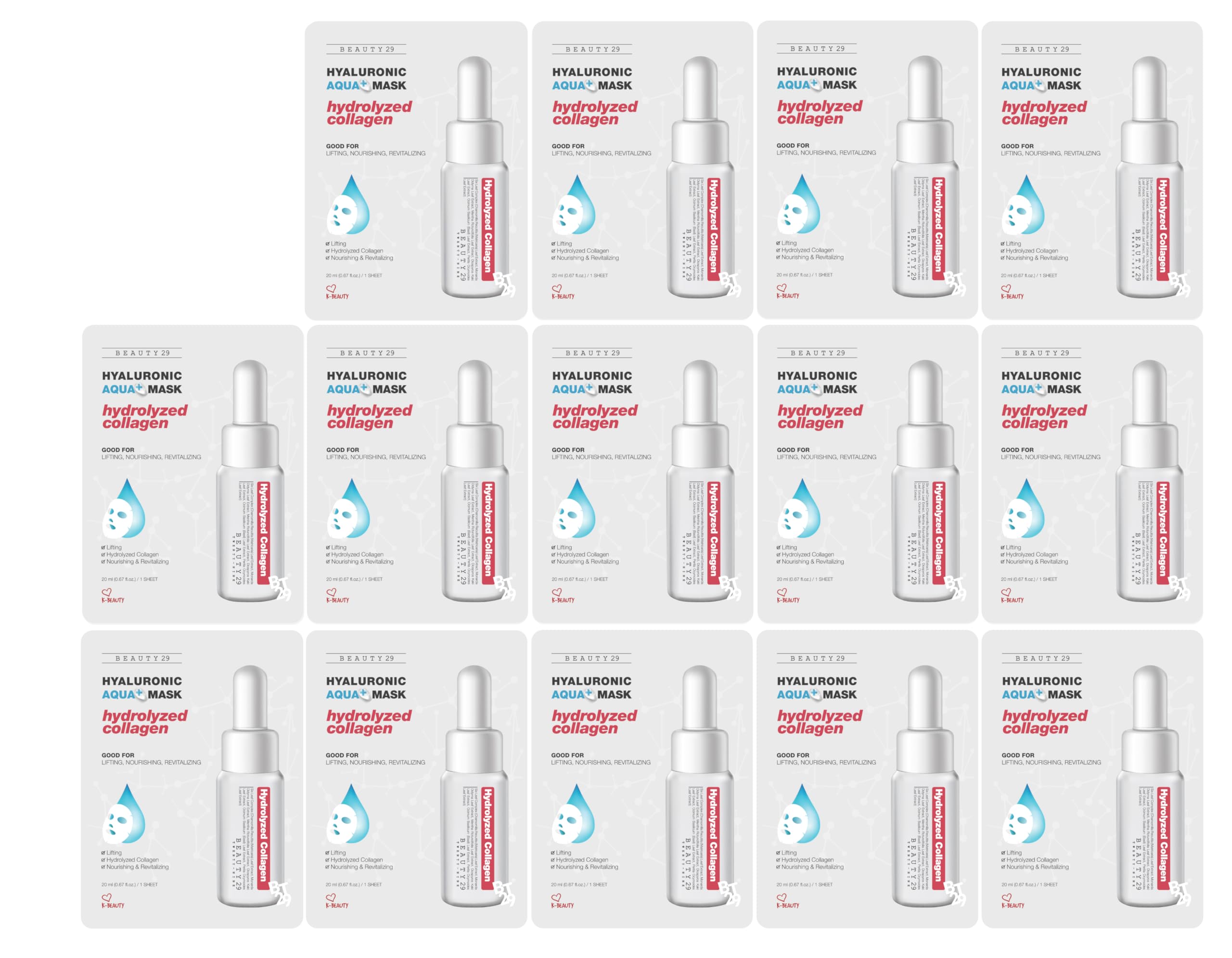 Beauty29 blend of hyaluronic acid, collagen, and vitamin C for nourishing skincare.