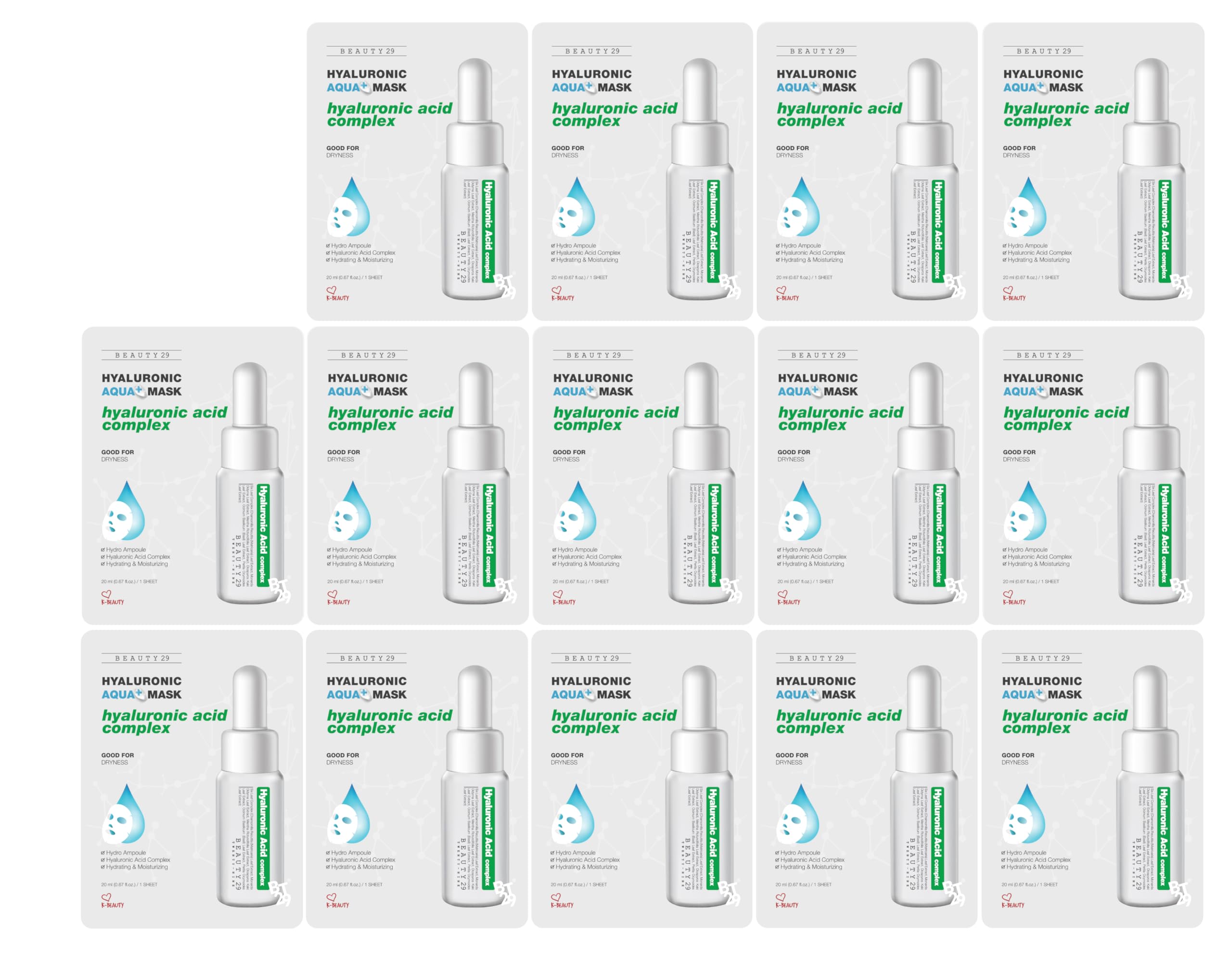 Beauty29 two-week full-face sheet mask set for convenient at-home hydration.