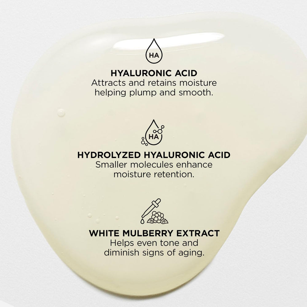 BeautyBio Booster mulberry extract closeup highlights soothing, radiant skin benefits.