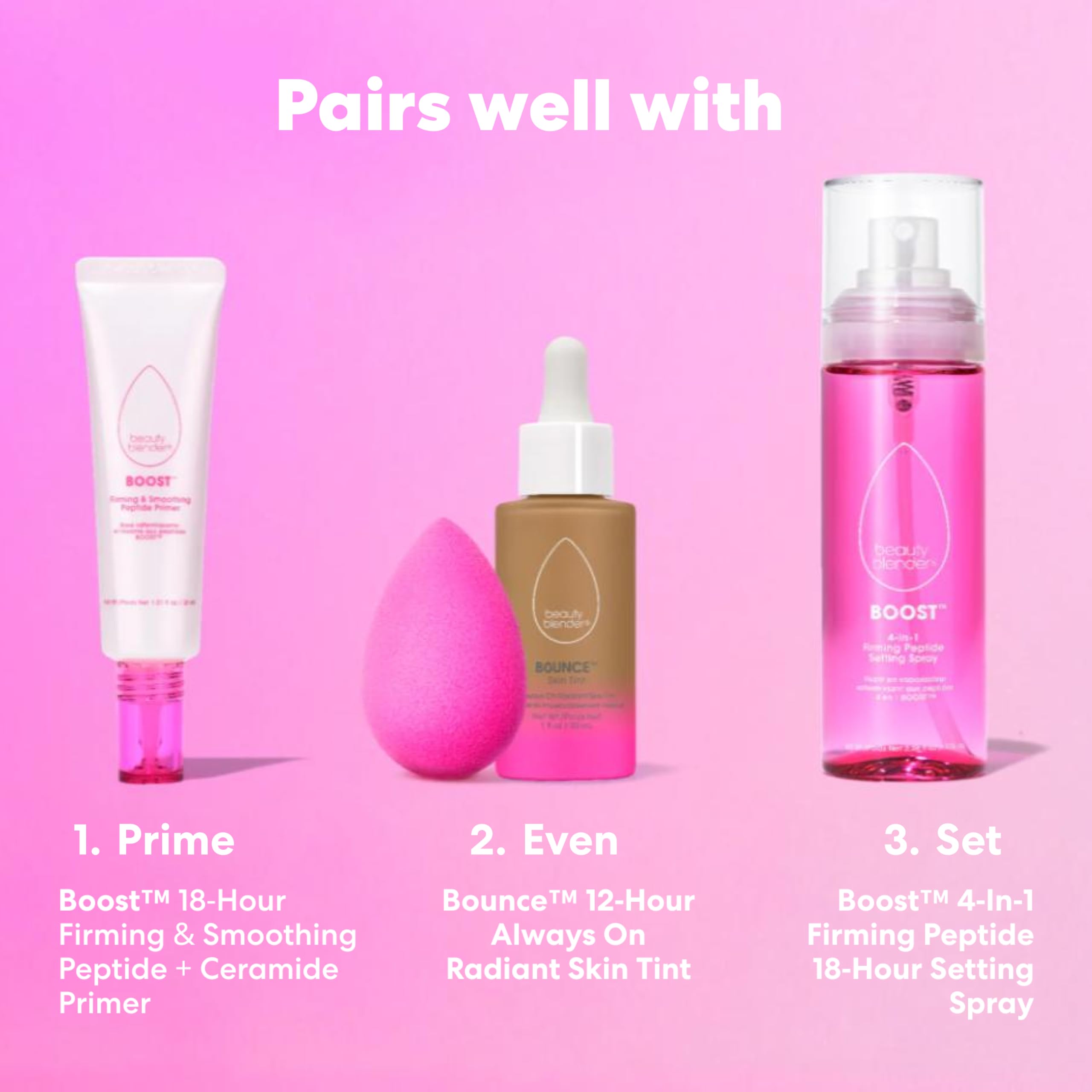 Beautyblender Boost primer hydration imagery highlighting moisture lock