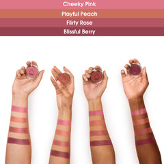 Beautyblender Bounce Liquid Whip Blush application on finger demonstrating easy dewy glow.