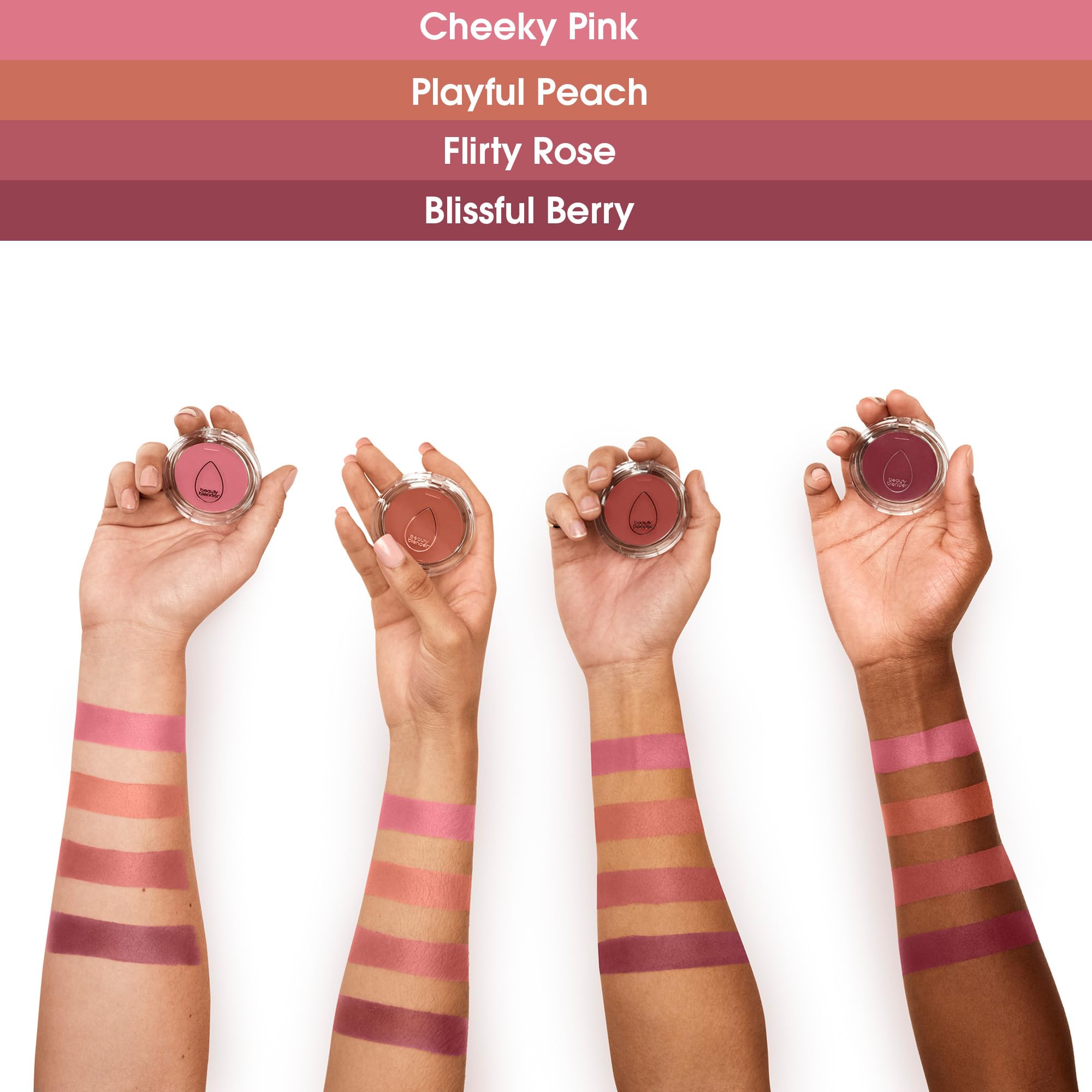 Beautyblender Bounce Liquid Whip Cream Blush texture close-up shows creamy, weightless feel.