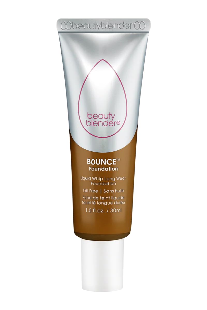 Beautyblender Bounce Liquid Whip bottle front view, showing deep bronze shade for natural matte finish