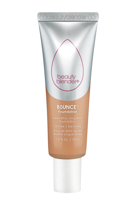 Beautyblender Bounce Liquid Whip foundation bottle shows oil-free, long-wear coverage
