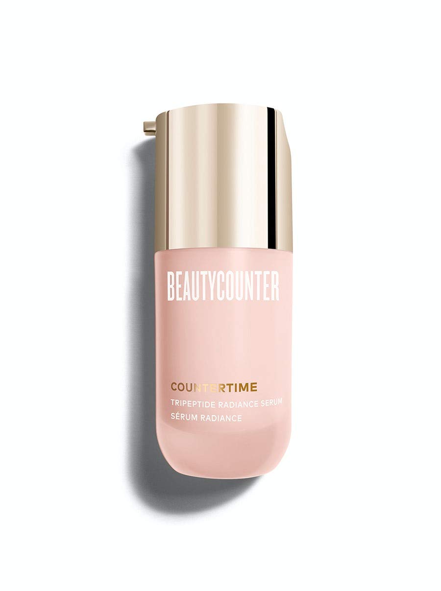 Beautycounter Countertime Tripeptide Radiance Serum bottle showcases hydration and glow.