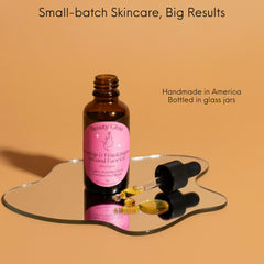 Beauty Glow amber glass bottle protecting oils while looking premium