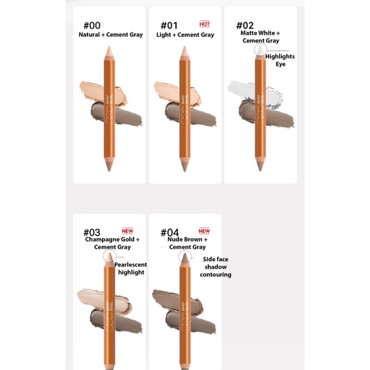 BeautyMall contour pencil dual-ends swatch illustrating versatile shading for sculpted features