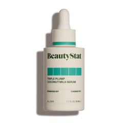 BeautyStat Coconut Milk Serum bottle front highlights hydrating formula for dewy skin