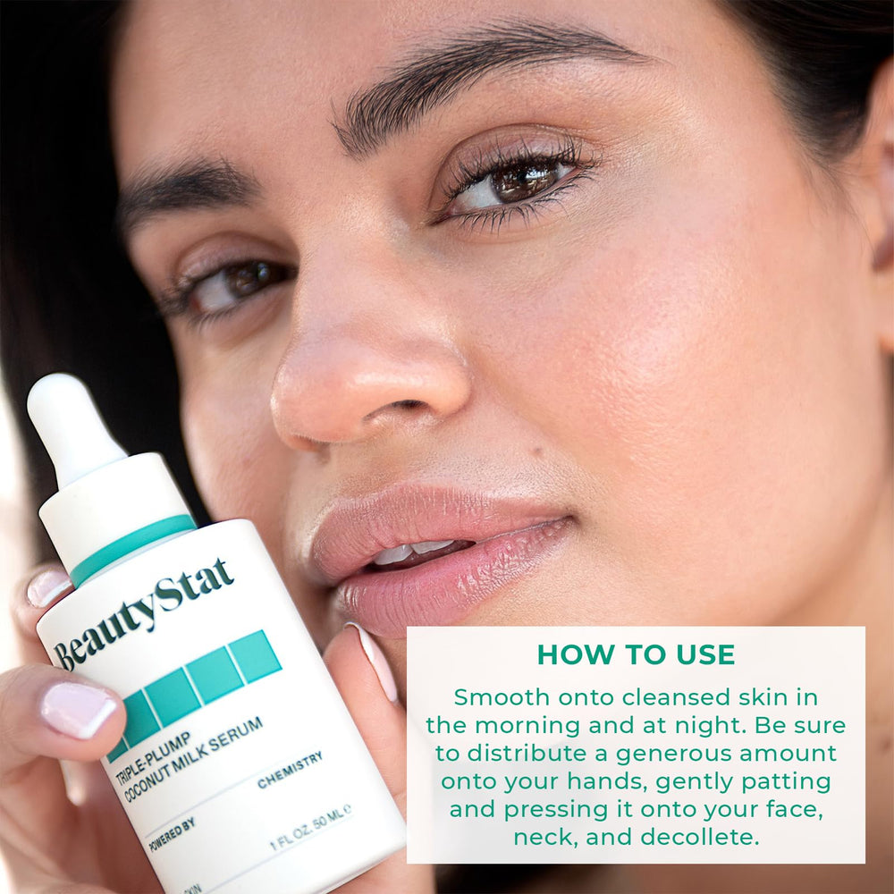 BeautyStat Coconut Milk Serum texture close-up hints at smooth, hydrating feel