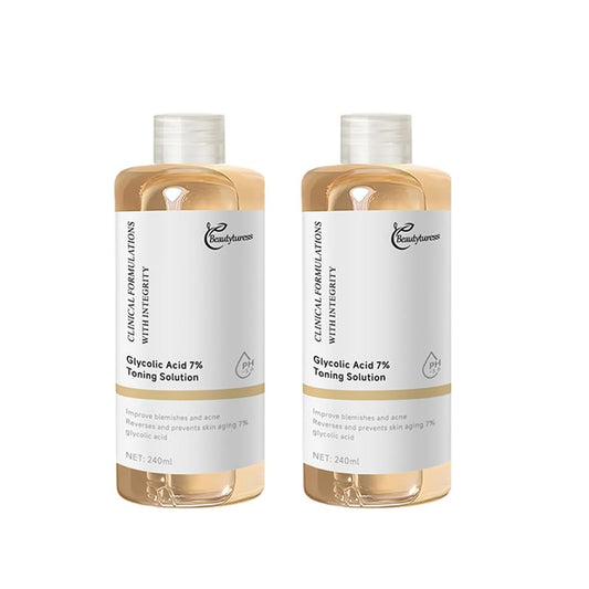 beautyturess glycolic acid 7% toner bottle front promotes radiant, even-toned skin
