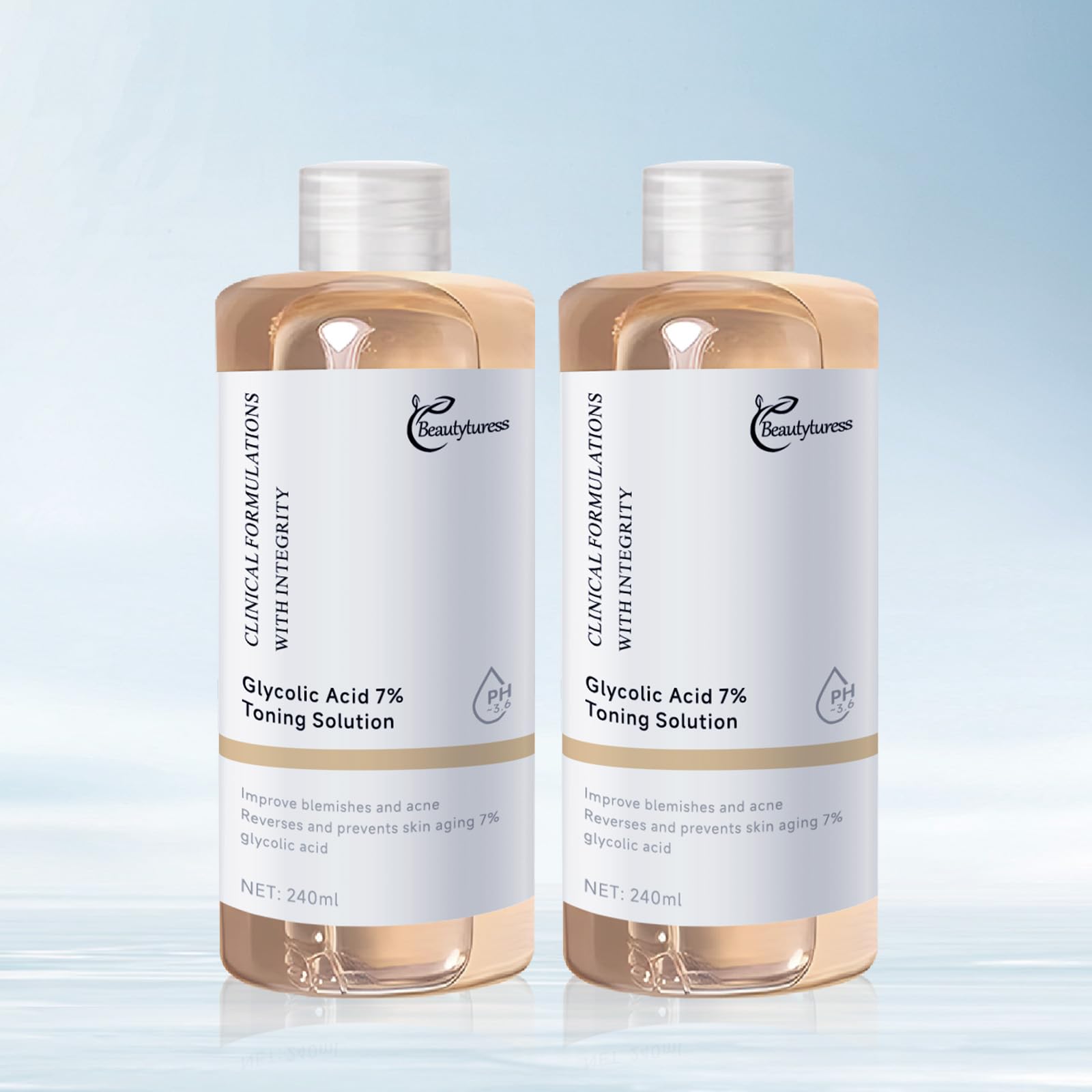 beautyturess glycolic acid 7% toner duo-pack for consistent skincare routine