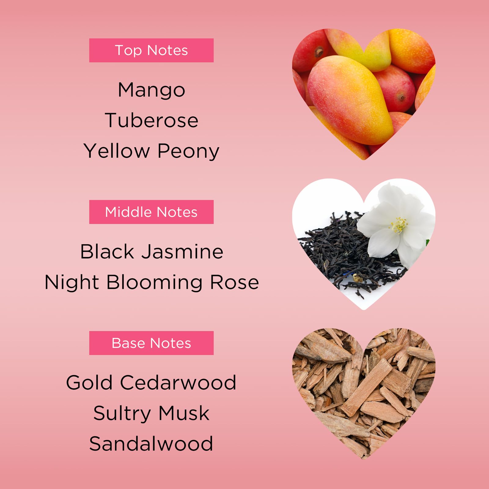 Bebe Silver fruity top notes with mango and tuberose.