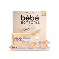 BEBE BOTTOMS hypoallergenic facial wipes pack front view for gentle daily cleansing.
