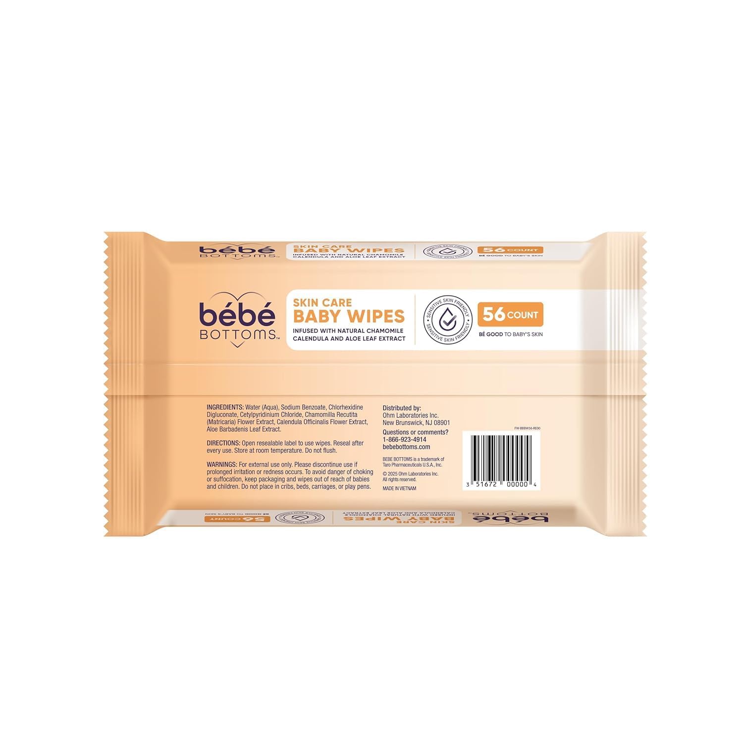 BEBE BOTTOMS newborn-friendly wipes suitable for daily gentle cleanups.