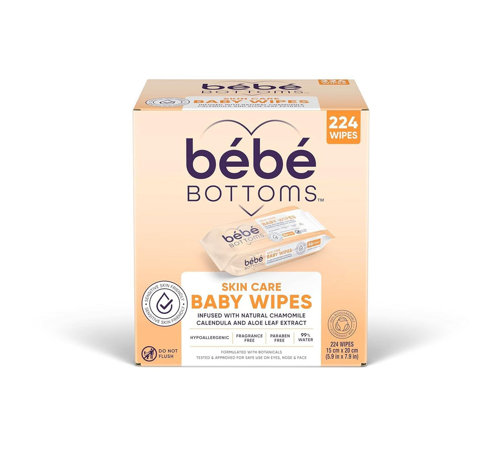 BEBE BOTTOMS wipes close-up texture showing soft, skin-friendly touch.