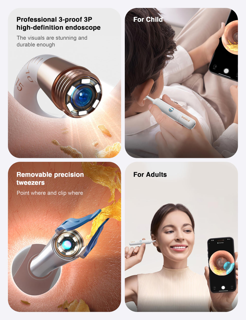 BEBIRD Earsight Plus ENT attachments expand your inspection toolkit